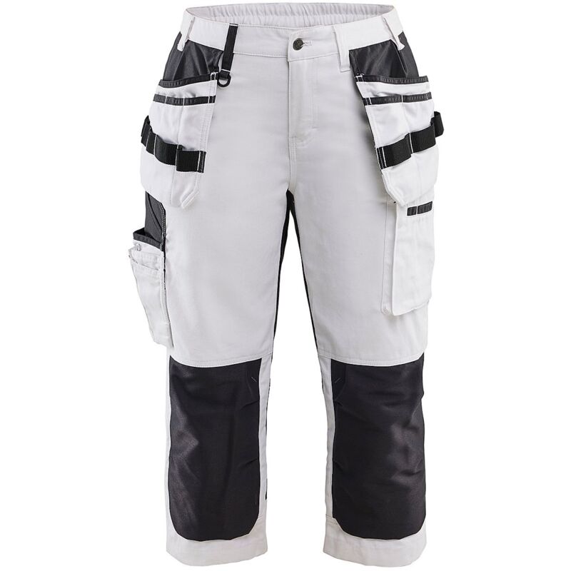 Pantacourt de travail peintre stretch femme 7109 - Blanc/Noir 2XL - FR(52) - SE(C50) - Courtes