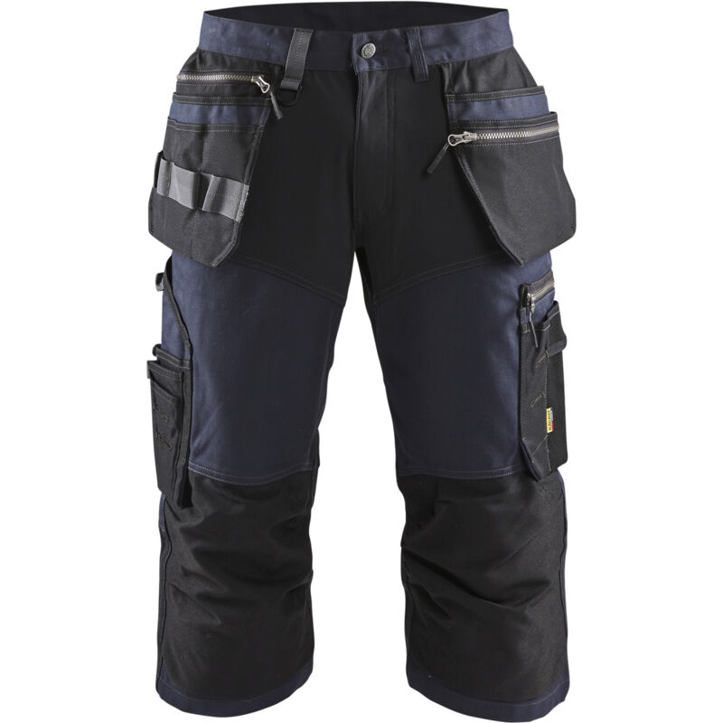 Pantalón de trabajo stretch 1597 - Azul marino oscuro/Negro S - FR(40) - SE(C46) - Corto