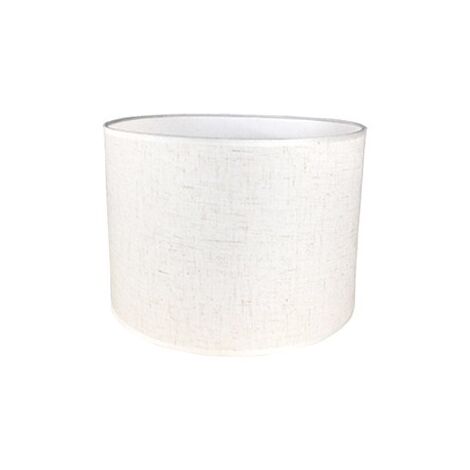 Pantalla Cilíndrica De Tela De Lino Hecha A Mano De MINKUROW, Para Lámpara De Mesa, Lámpara Colgante, Lámpara De Pie (Blanco, Diámetro 22 Cm X Altura 17 Cm)