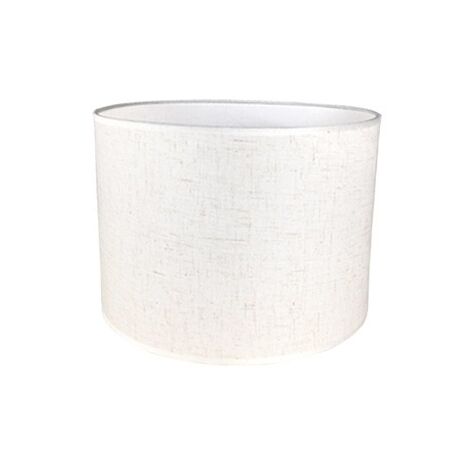 Pantalla Cilíndrica De Tela De Lino Hecha A Mano De MINKUROW, Para Lámpara De Mesa, Lámpara Colgante, Lámpara De Pie (Blanco, Diámetro 28 Cm X Altura 20 Cm)