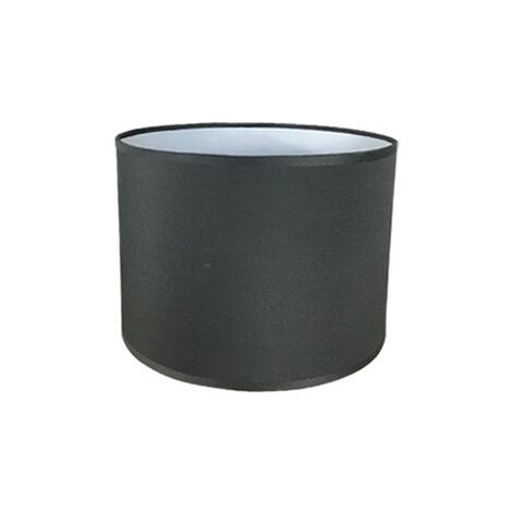 Pantalla Cilíndrica De Tela De Lino Hecha A Mano De MINKUROW, Para Lámpara De Mesa, Lámpara Colgante, Lámpara De Pie (Negro, Diámetro 22 Cm X Altura 17 Cm)