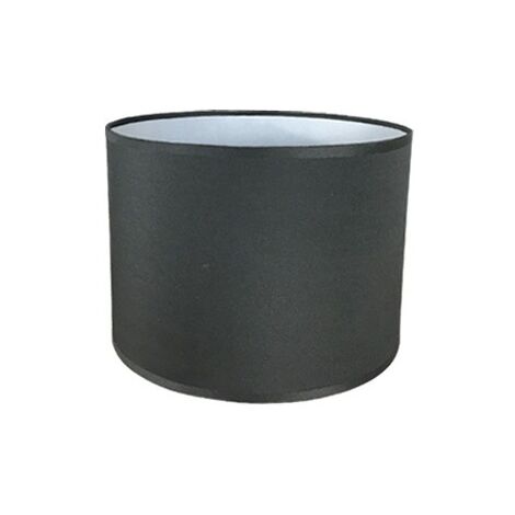 Pantalla Cilíndrica De Tela De Lino Hecha A Mano De MINKUROW, Para Lámpara De Mesa, Lámpara Colgante, Lámpara De Pie (Negro, Diámetro 28 Cm X Altura 20 Cm)