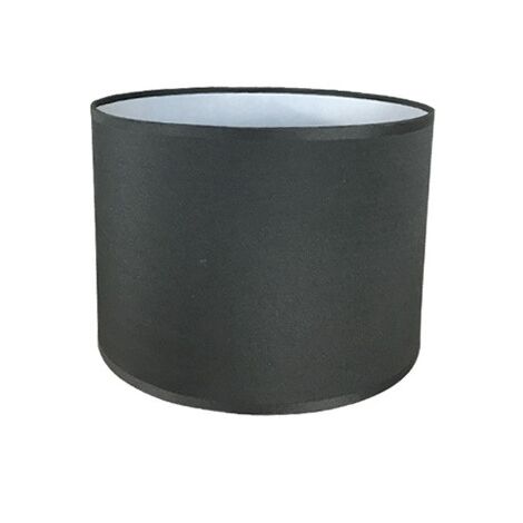 Pantalla Cilíndrica De Tela De Lino Hecha A Mano De MINKUROW, Para Lámpara De Mesa, Lámpara Colgante, Lámpara De Pie (Negro, Diámetro 33 Cm X Altura 23 Cm)
