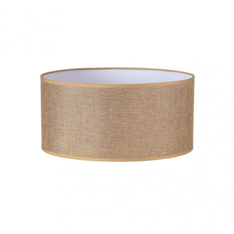 Pantalla cilindrica jin e27 marron 45dx45dx22h cm  tejido saco-yute