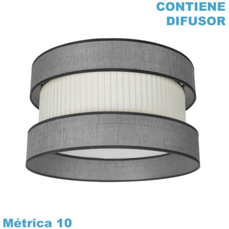 Pantalla colgante home m10 gris-beis 50dx50dx25h difusor incluido