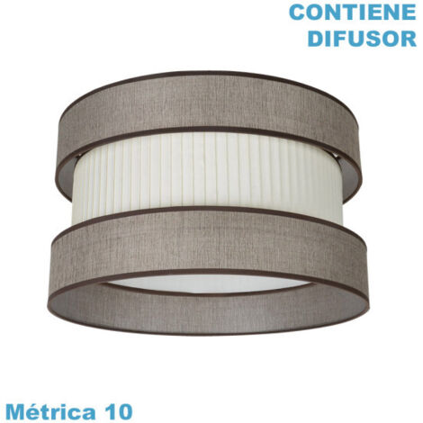 Pantalla colgante home m10 marron-beis 50dx50dx25h difusor incluido