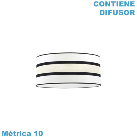 Pantalla colgante karla m10 blanca/beis 50dx50dx22h difusor incluido