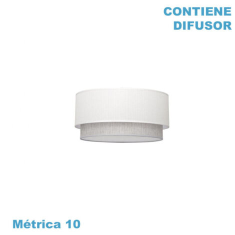 Pantalla colgante kenya m10 blanco/gris 40dx38dx22h difusor incluido