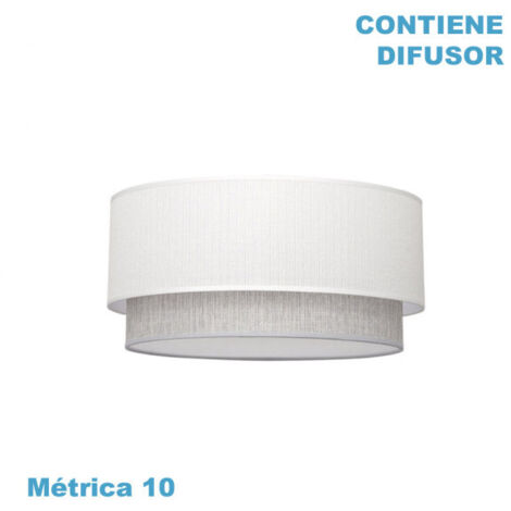 Pantalla colgante kenya m10 blanco/gris 50dx48dx23h difudor incluido
