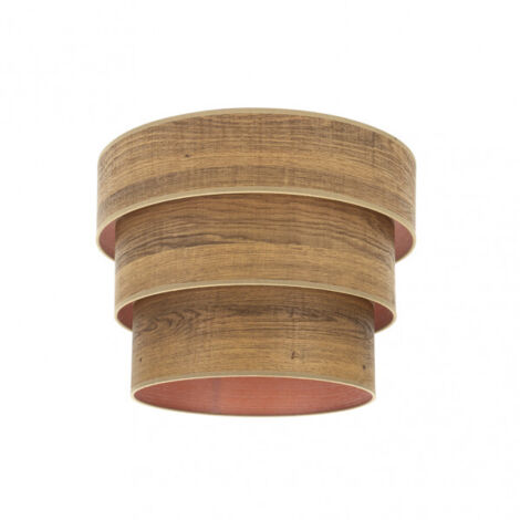 Pantalla colgante triple smile e27 madera oscura 40dx20dx26h