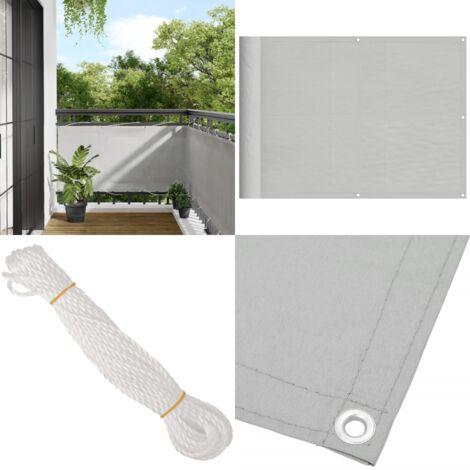 Pantalla de balcón 100% poliéster Oxford gris claro 75x300 cm - Privacidad - Protección solar