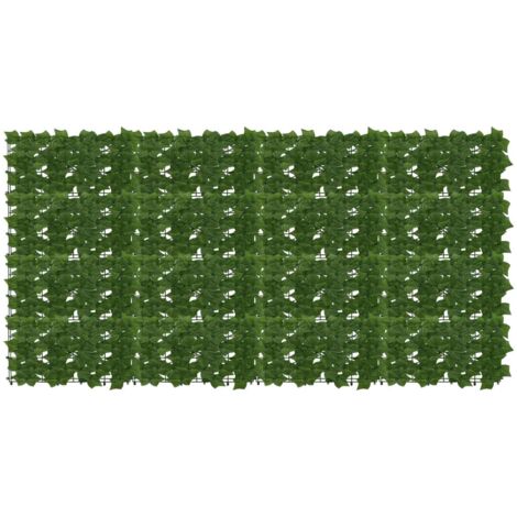 Pantalla de balcón con hojas Verde 200 x 100 cm