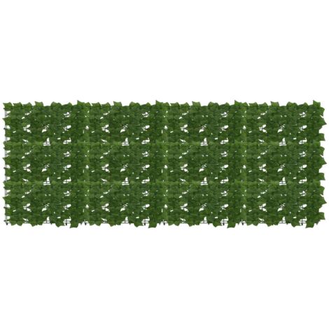 Pantalla de balcón con hojas Verde 200 x 75 cm