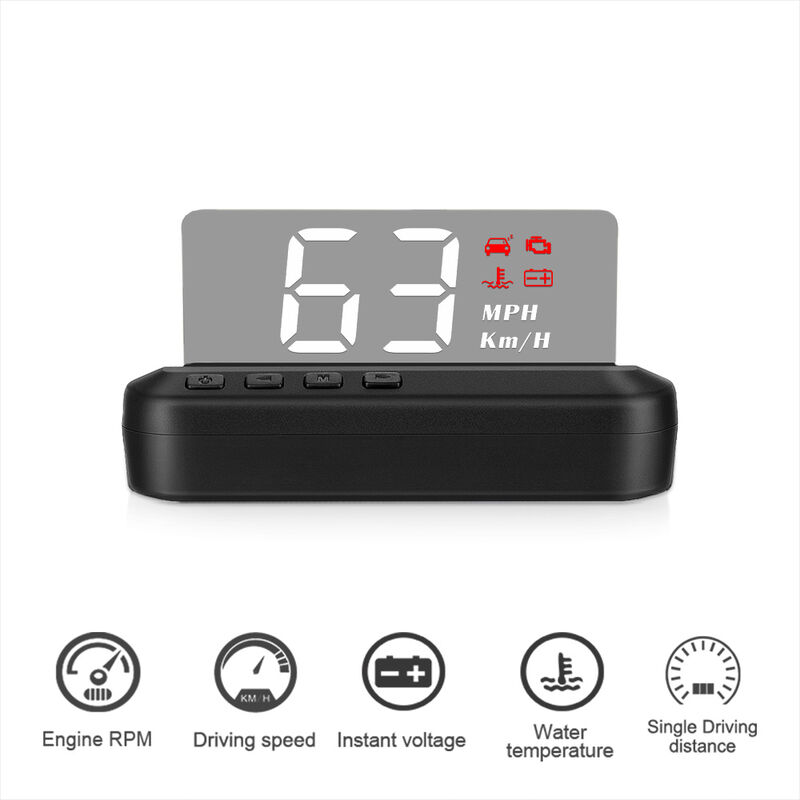 

Pantalla de imagenes estereo LED de alta definicion Pantalla HUD Head-up Display Velocimetro Herramienta de diagnostico del automovil Eliminacion de