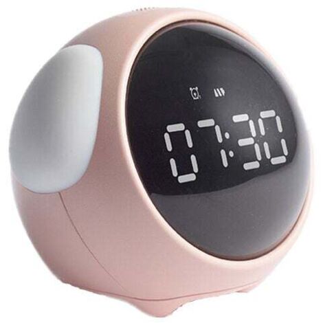Pantalla de informes de bebé KZQ con activación por voz, brillo ajustable, detección de temperatura y función de repetición para niñas de color rosa
