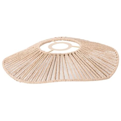 Pantalla de lámpara de cuerda tejida a mano, rústica, para techo, decoración hecha a mano, lámpara de mesa, luces colgantes, pantalla colgante para E27, AMARILLA