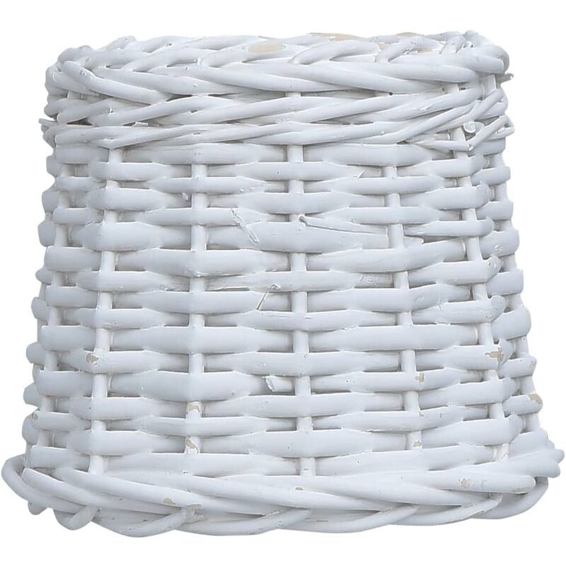 

Pantalla de lámpara de mimbre blanco 25x17 cm - Blanco