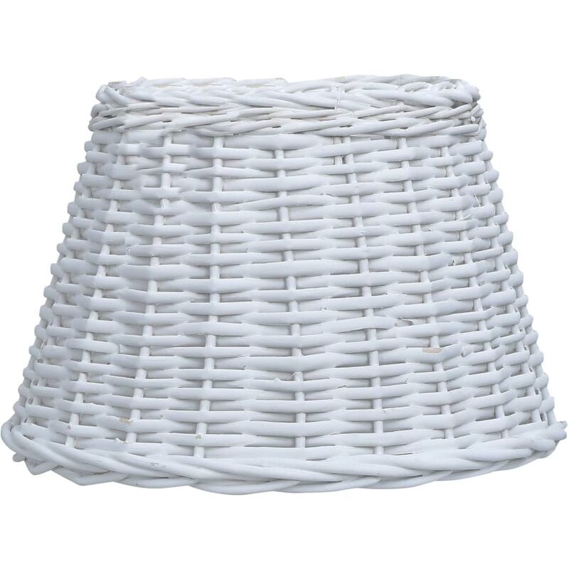 

Pantalla de lámpara de mimbre blanco 30x20 cm - Blanco