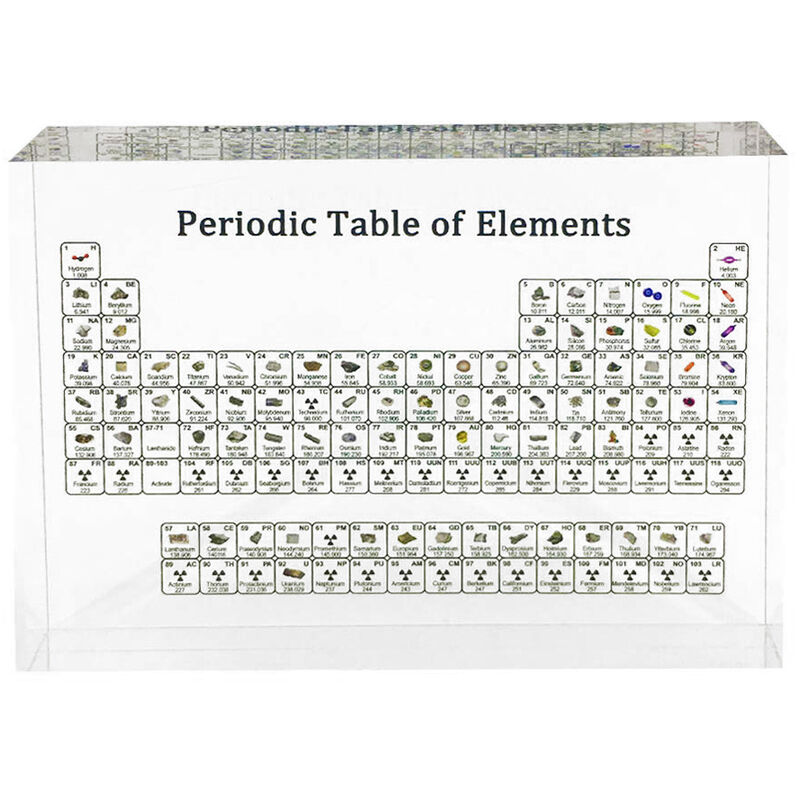 

Pantalla de tabla periodica acrilica Herramienta de ensenanza para ninos Pantalla de elemento quimico de cristal para decoracion del hogar