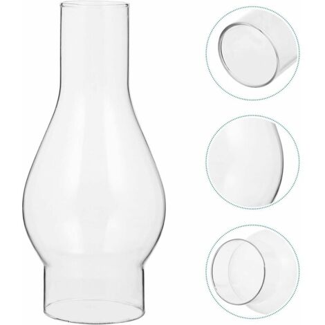 Pantalla de vidrio transparente Ulisem para lámpara de aceite, chimenea de vidrio para lámpara de queroseno, pantalla para lámpara de queroseno, accesorios reemplazables (tamaño pequeño)