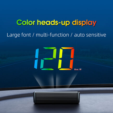 Pantalla de visualización frontal para automóviles: proyector digital para velocidad, temperatura del agua y voltaje alertas de velocidad y fatiga instalación plug and play.