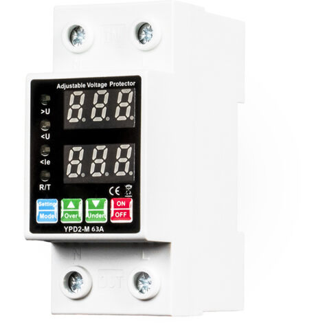 Pantalla doble, protección de reinicio automático contra sobretensión y subtensión, disyuntor de corriente ajustable, interruptor de reconexión automática.