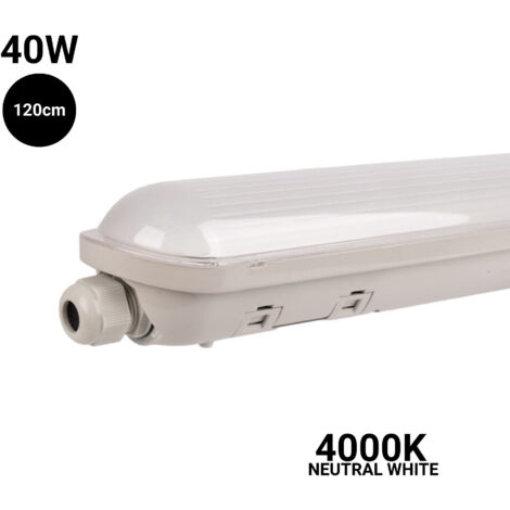 Pantalla estanca LED integrado 40W 120cm 5200lm 130 LM/W IP65 | Blanco Neutro