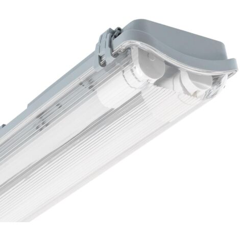 LEDKIA Pantalla Estanca Slim para dos Tubos LED 120 cm IP65 Conexión un Lateral 1200 mm