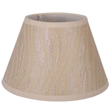 Pantalla helvia redondo cónico liso con encaje e27 al.15xd.25cm beije