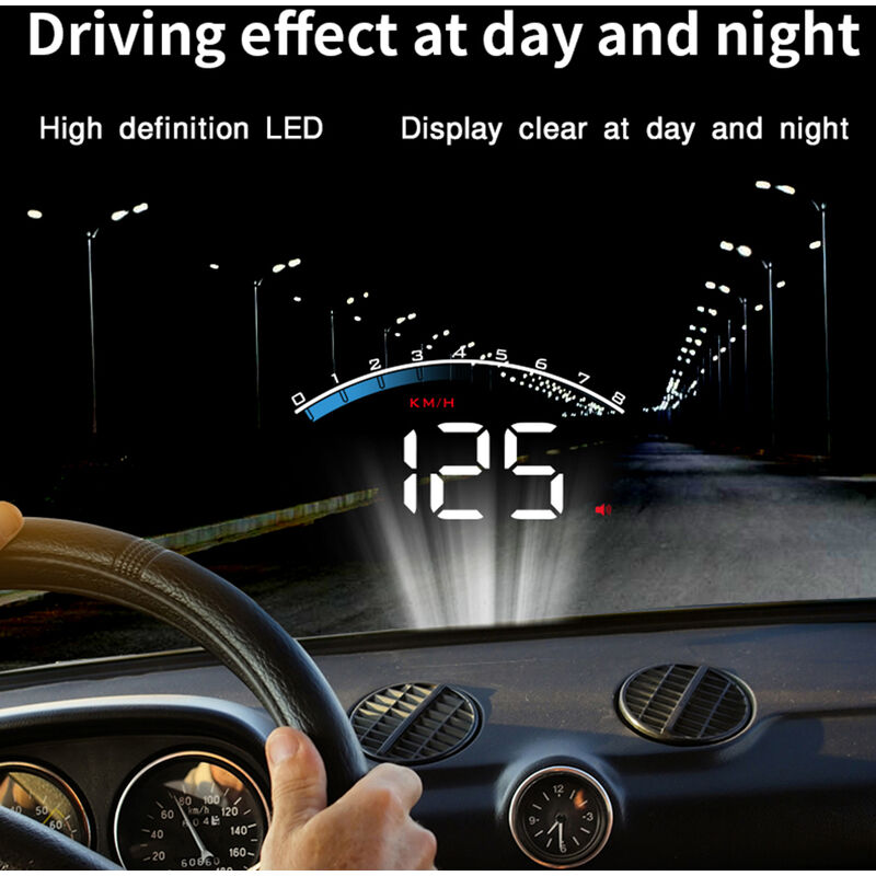 

Happyshopping - Pantalla HUD universal para coche M6S, tacometro velocimetro GPS ODB II