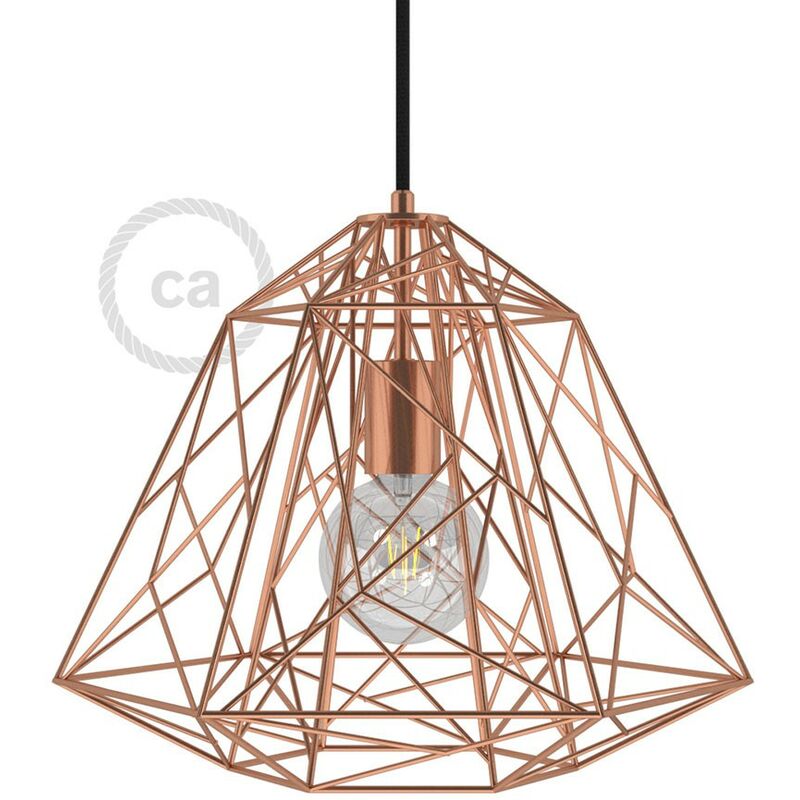 

Creative Cables - Pantalla Jaula para lámpara Apollo XL de metal con portalámparas E27 | Cobre - Cobre