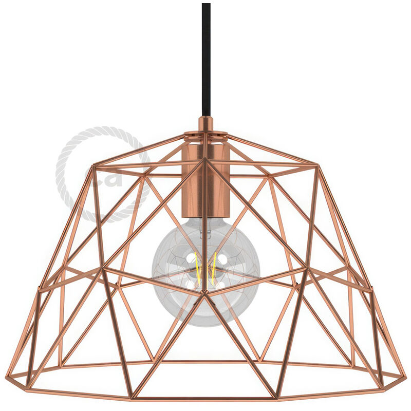 

Creative Cables - Pantalla Jaula para lámpara Dome XL de metal con portalámparas E27 | Cobre - Cobre
