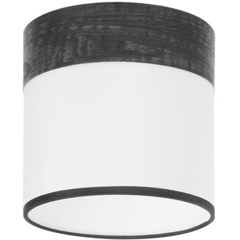 Pantalla Lampara Cloe E14 Blanca/madera-negra 14dx14dx14h