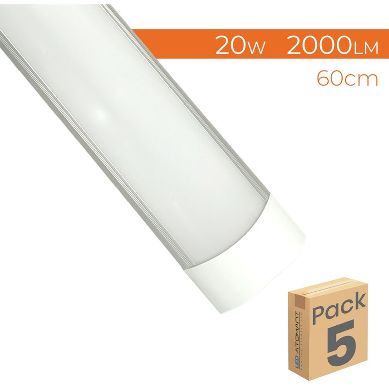 

Led Atomant Sl - Pantalla LED Lineal Superficie Slim 60cm 20W 2000LM | Blanco Frío 6500K - Pack 5 Uds. - Blanco Frío 6500K