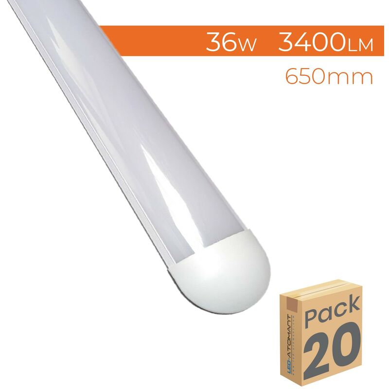 

Led Atomant Sl - Pantalla LED Lineal Superficie Slim Plus 65cm 36W 3400LM | Blanco Neutro 4500K - Pack 20 Uds. - Blanco Neutro 4500K