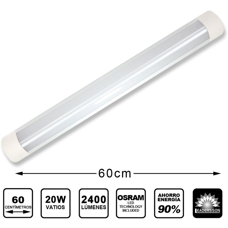 

Pantalla LED SLIM SCORP IP20 con chip OSRAM 20W con 2400 Lm 4000K Blanco Neutro