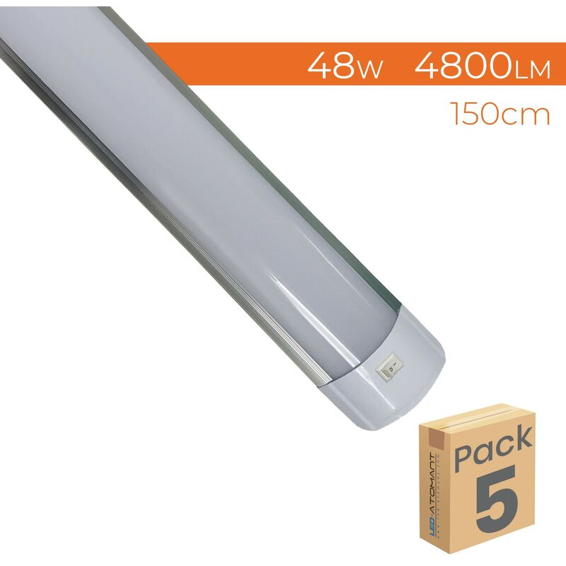 

Led Atomant Sl - Pantalla LED Lineal Superficie con Interruptor 150cm 48W 4800LM 6500K | Blanco Frío 6500K - Pack 5 Uds. - Blanco Frío 6500K