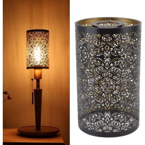 Pantalla negra para lámparas de mesa, pantalla cilíndrica, pantalla colgante para lámpara de araña, pantalla cilíndrica para bombillas E27 y E26.