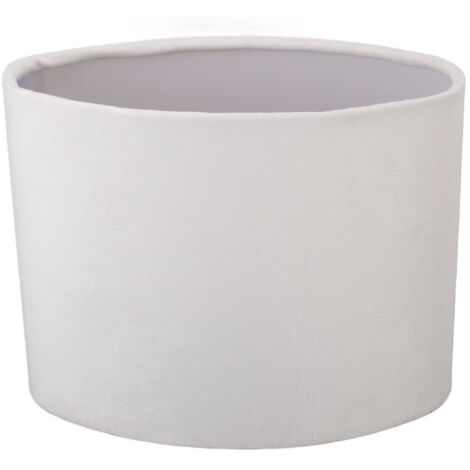 Pantalla ovalada de tela blanca, compatible con casquillos E27 y E14. Apta para lámparas de mesa y de pie.