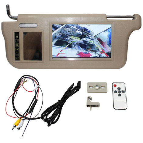 Pantalla para espejo retrovisor de coche, pantalla LCD de 7 pulgadas, CC de 12V, color Beige, para cámara de reproductor AV1 AV2,Left