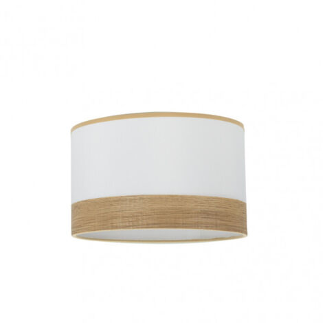 Pantalla pie salon cloe e27 blanca/madera-clara 40dx40dx20h