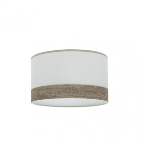 Pantalla pie salon cloe e27 blanca/madera-gris 40dx40dx20h