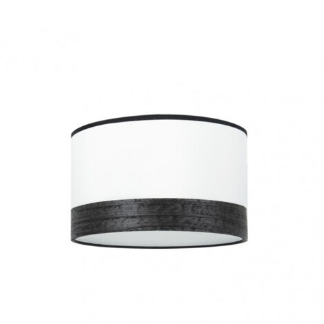Pantalla pie salon cloe e27 blanca/madera-negra 40dx40dx20h