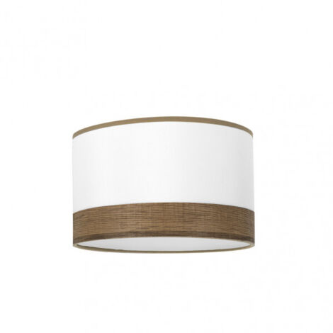 Pantalla pie salon cloe e27 blanca/madera-oscura  40dx40dx20h