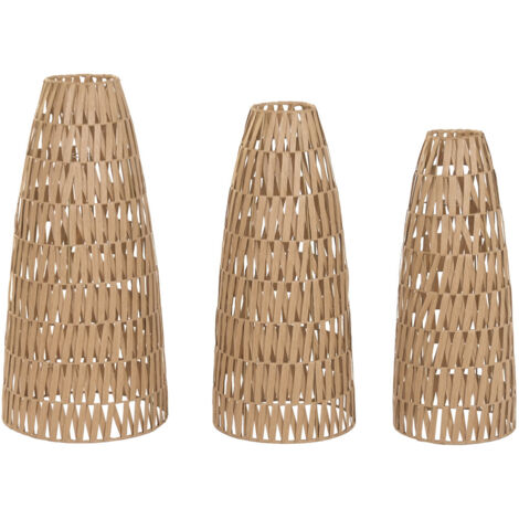 Pantalla Set 3 Fibras Naturales Metal 36X36X72