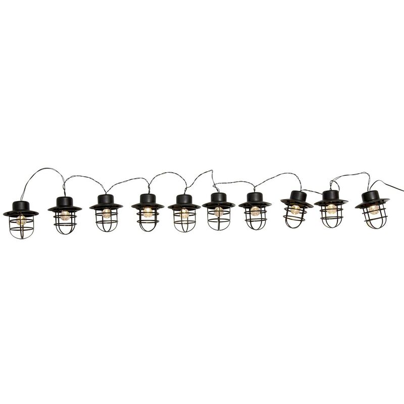 

Pantalla solar Garland estilo industrial 10 bombillas LED blancas cálidas redondas DETROIT 4m