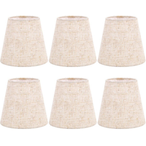 Pantallas de bombilla con clip, juego de 6 para bombillas tipo candelabro, apliques de pared cilíndricos de tela, lámparas de araña y lámparas de mesa.