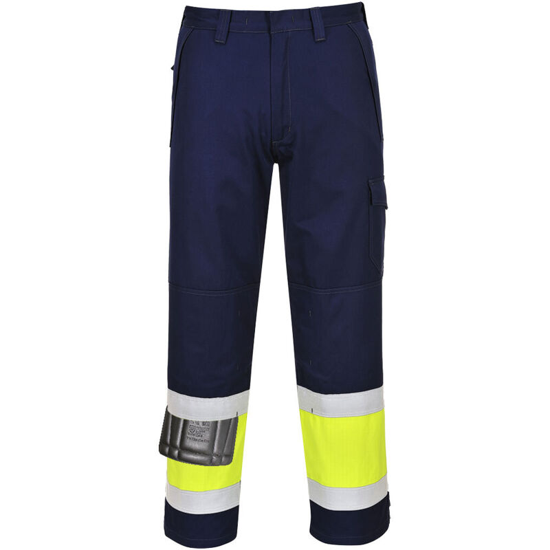 Portwest - Pantalón de alta visibilidad Modaflame hechura Altos MV26 xl Amarillo/Marino