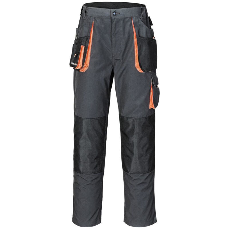 Terratrendjob - Pantalon pour hommes taille 54 gris foncé/noir/orange 65 % pes / 35 % coton