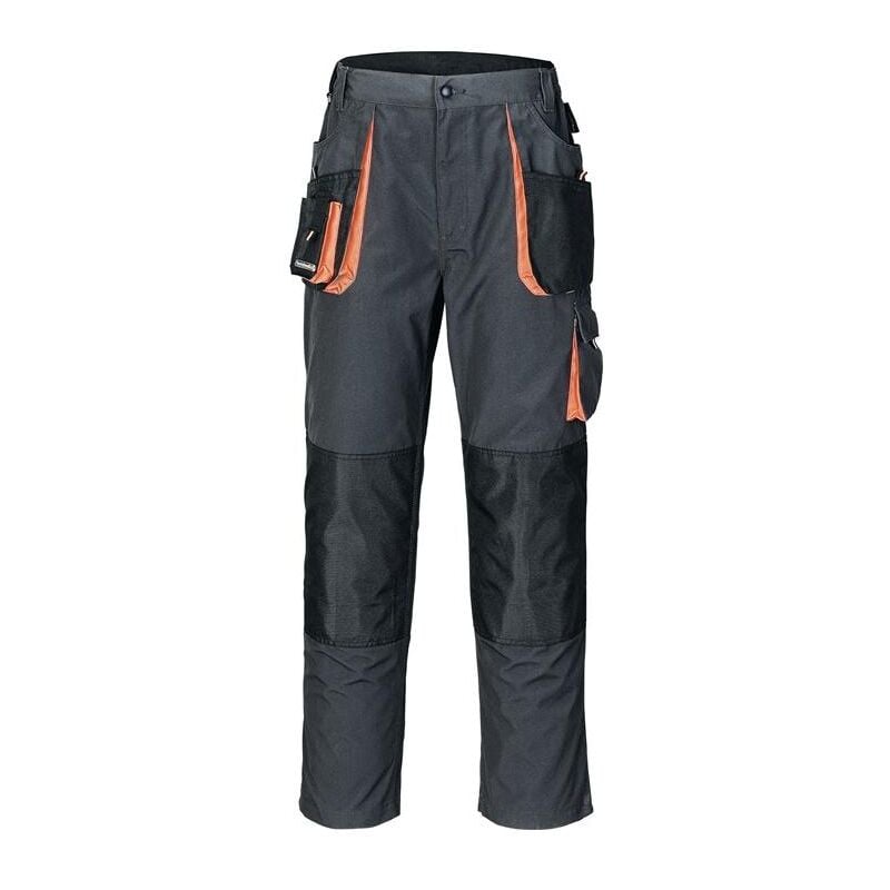 Pantalon pour hommes taille 50 gris foncé/noir/orange 65 % pes / 35 % coton